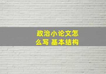 政治小论文怎么写 基本结构